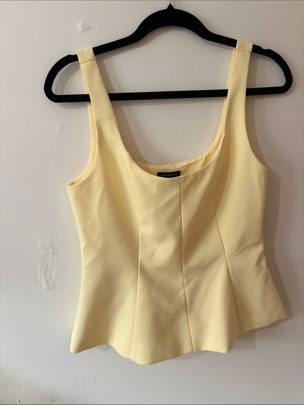 Dynamite Soft Pale Yellow Scoop Neck Tank